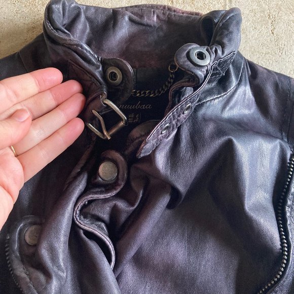 Muubaa Leather Biker Jacket US 2 - Picture 5 of 11
